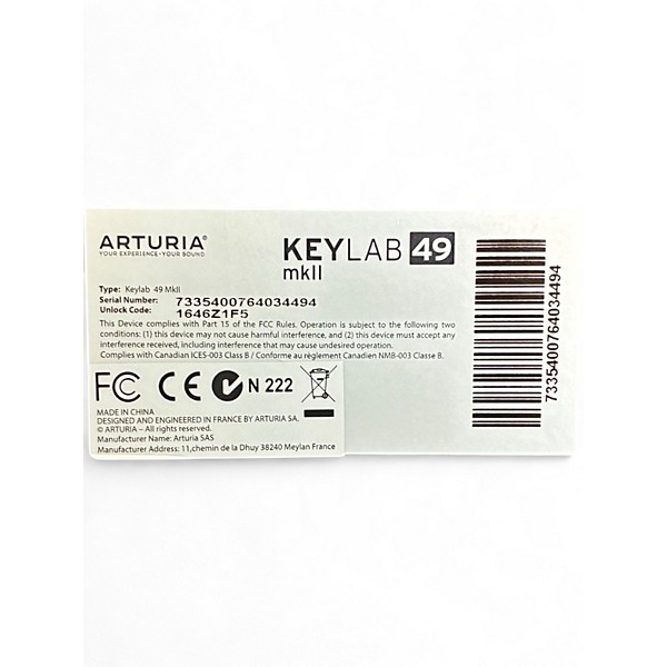 Used Arturia Keylab MKII 49 Key MIDI Controller