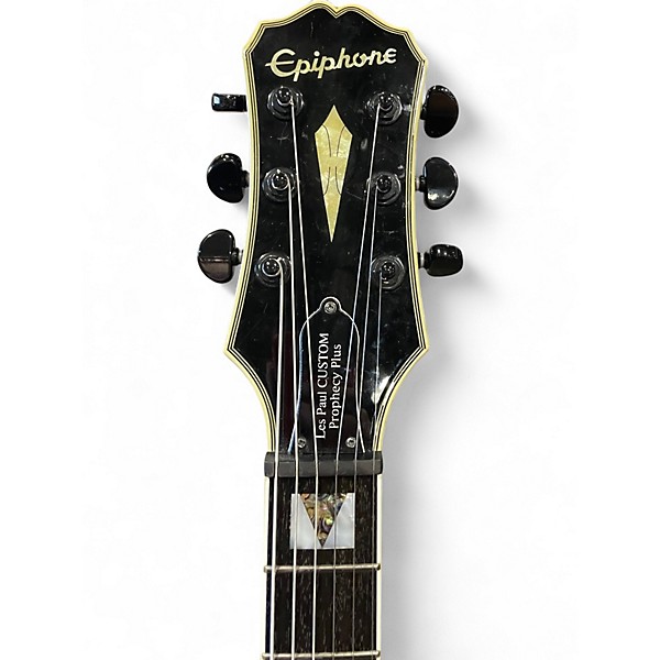 Used Epiphone Les Paul Custom Prophecy Plus Trans Black Solid Body Electric Guitar