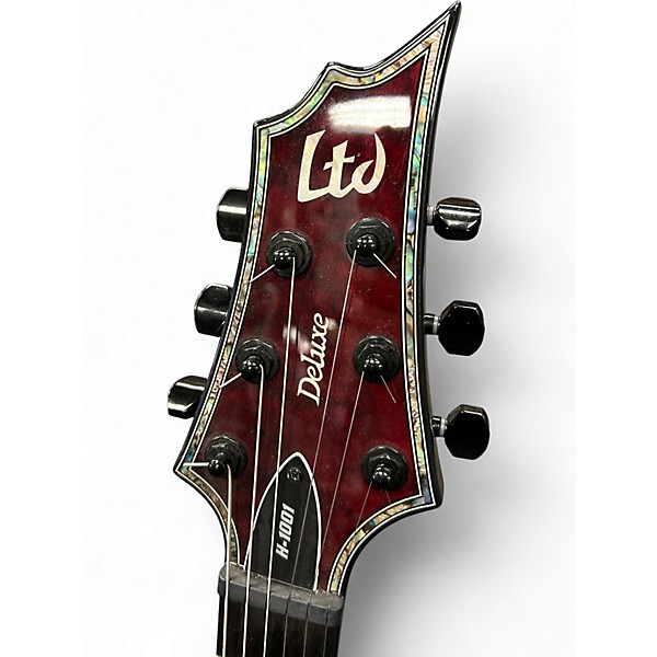 Used ESP LTD H1001 DELUXE Crimson Red Trans Solid Body Electric Guitar