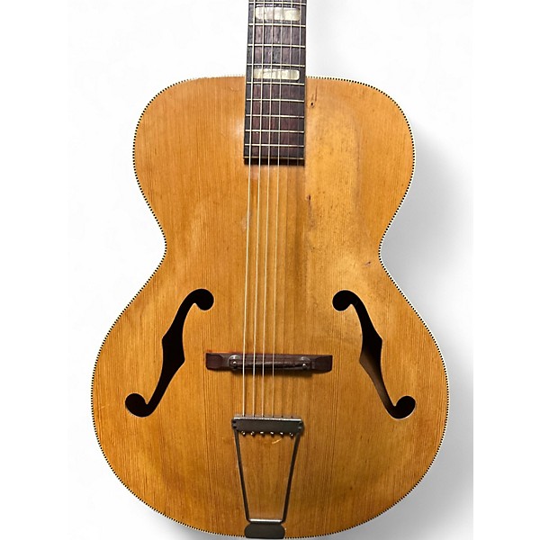 Vintage 1950s Silvertone Archtop Natural Acoustic Guitar