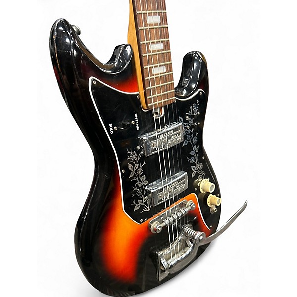 Vintage 1960s Teisco ET-220 Sunburst Solid Body Electric Guitar