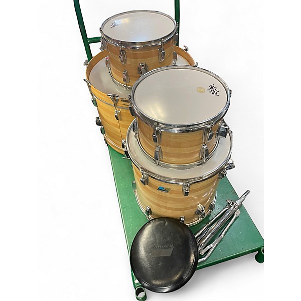 Vintage 1970s Ludwig 4 Piece Butcher Block Vintage Blonde Drum Kit