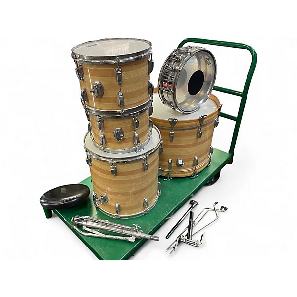 Vintage 1970s Ludwig 4 Piece Butcher Block Vintage Blonde Drum Kit