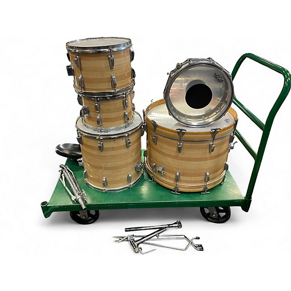 Vintage 1970s Ludwig 4 Piece Butcher Block Vintage Blonde Drum Kit