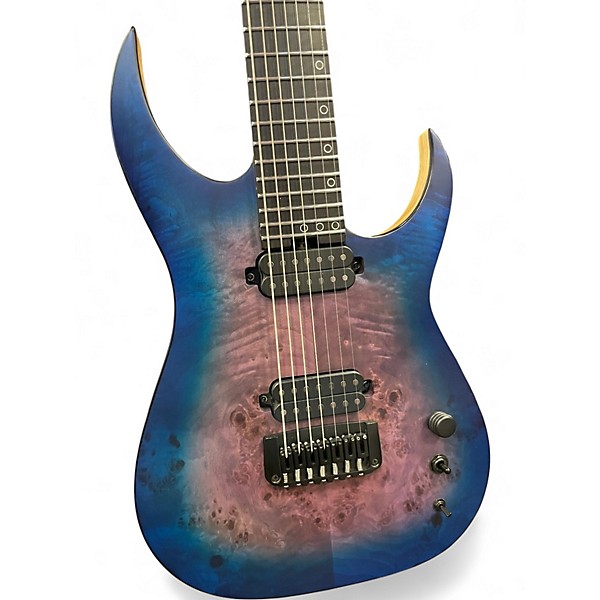 Used 2020 Schecter Guitar Research Keith Merrow KM-7 MK-III Artist 7-String Blue Crimson Solid Body Electric Guitar