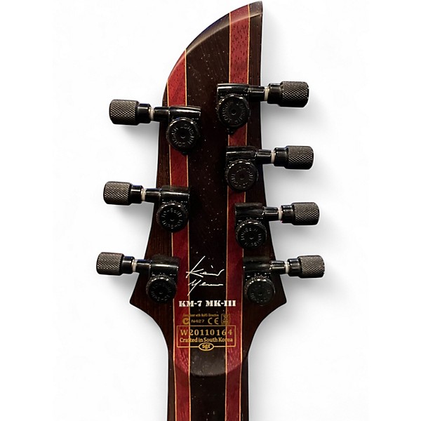 Used 2020 Schecter Guitar Research Keith Merrow KM-7 MK-III Artist 7-String Blue Crimson Solid Body Electric Guitar