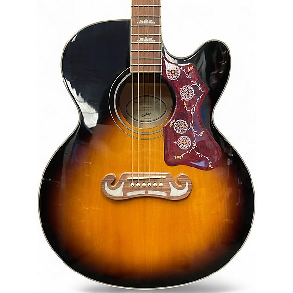 Used Epiphone J200EC STUDIO Tobacco Burst Acoustic Electric Guitar