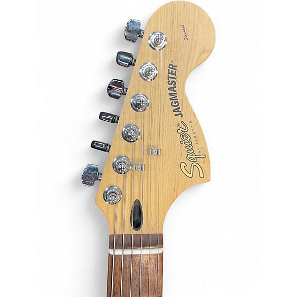 Used Squier STANDARD JAGMASTER 20TH ANNIVERSARY Silver Sparkle Solid Body Electric Guitar