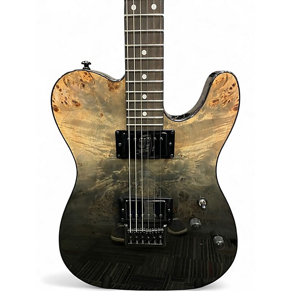 Used Schecter Guitar Research PT STANDARD Black fade burl Solid Body Electric Guitar