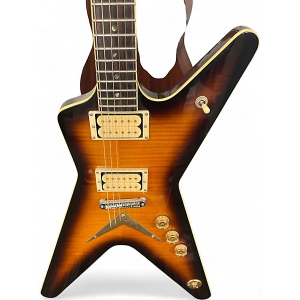 Used 2000s Dean ML Chicago Flame 2 Color Sunburst Solid Body Electric Guitar