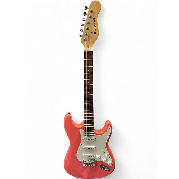 Used Bridgecraft STRAT STYLE Pink Solid Body Electric Guitar