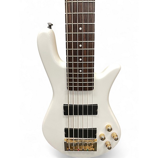 Used Spector Legend 6 White Electric Bass Guitar