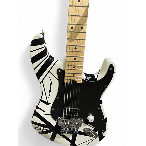 Used EVH STRIPED SERIES BLACK AND WHITE Black and White Solid Body Electric Guitar