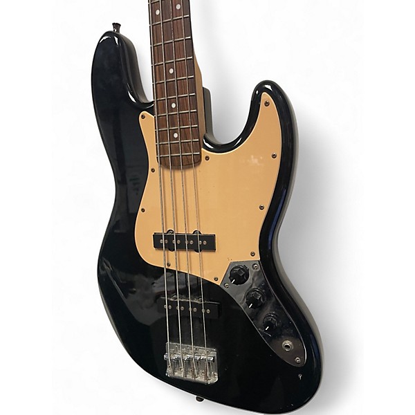Used Squier Jazz Bass Black Electric Bass Guitar