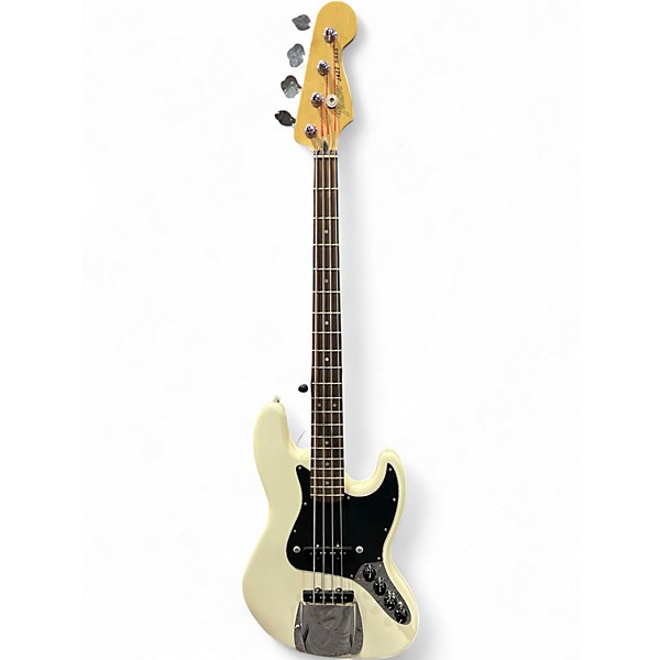 Used 2016 Fender Deluxe Active Jazz Bass Olympic White Electric Bass Guitar