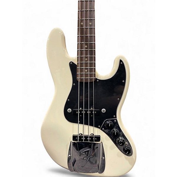 Used 2016 Fender Deluxe Active Jazz Bass Olympic White Electric Bass Guitar