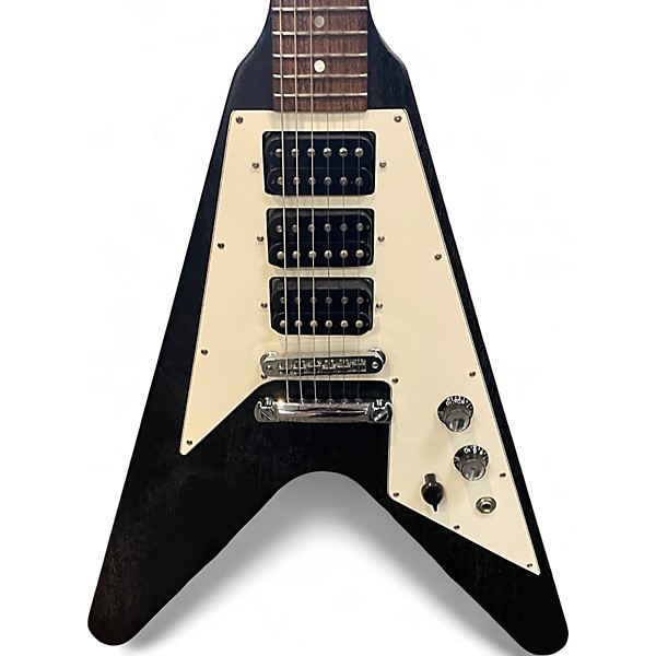 Used Gibson Faded Flying V 3 Pickup Satin Black Solid Body Electric Guitar