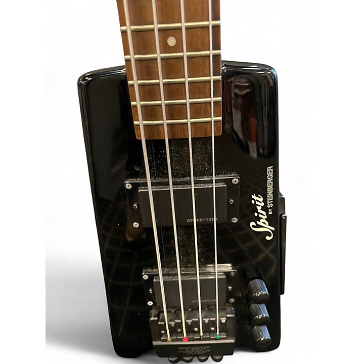 Used Steinberger spirit 4 string Black Acoustic Bass Guitar Black