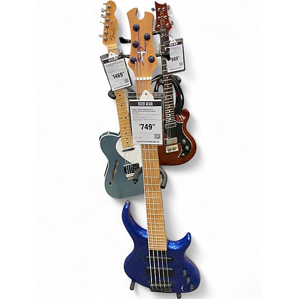 Used Tobias Renegade 5 String Blue Electric Bass Guitar