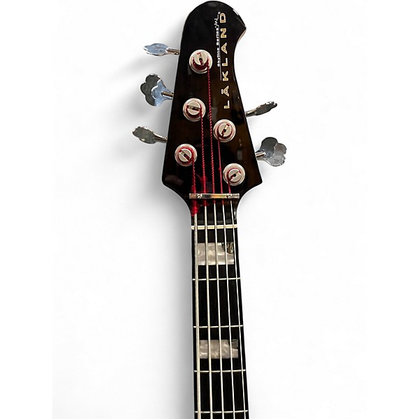 Used Lakland 55-02 Custom Skyline Series 5 String Black Sparkle Electric Bass Guitar