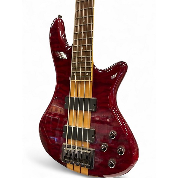 Used Schecter Guitar Research Elite 5 Diamond Series Red Electric Bass Guitar