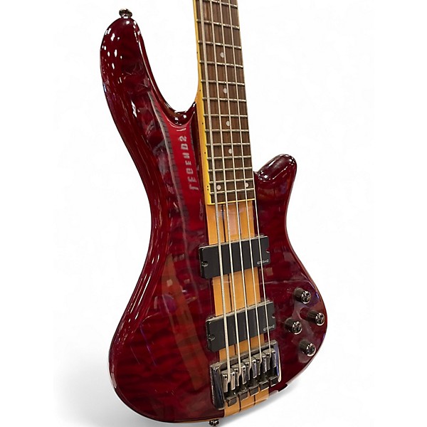 Used Schecter Guitar Research Elite 5 Diamond Series Red Electric Bass Guitar