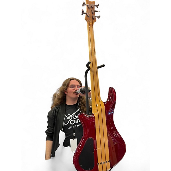 Used Schecter Guitar Research Elite 5 Diamond Series Red Electric Bass Guitar