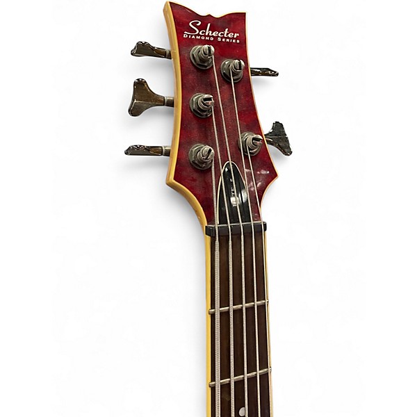 Used Schecter Guitar Research Elite 5 Diamond Series Red Electric Bass Guitar