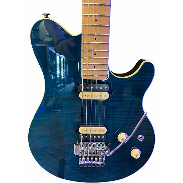 Used 2006 Ernie Ball Music Man Axis Translucent Blue Solid Body Electric Guitar