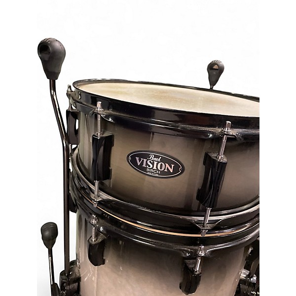 Used Pearl 5 Piece Vision Black and Silver Drum Kit