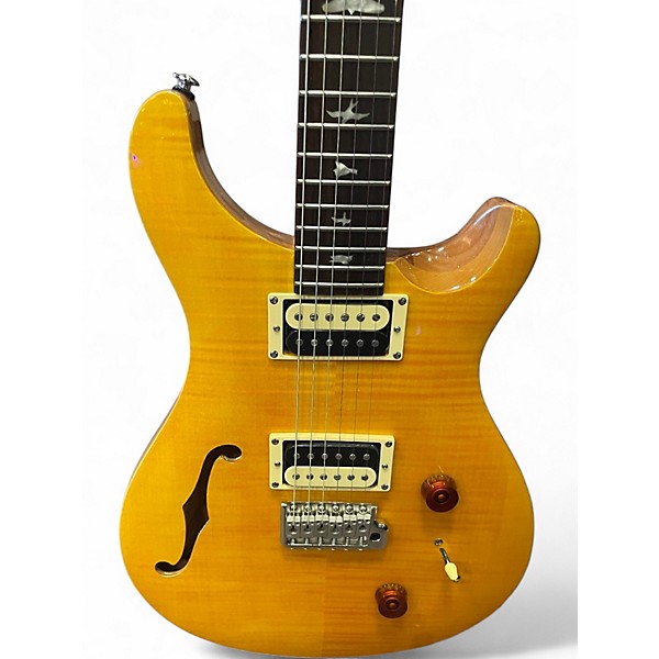 Used PRS SE Custom 24 Flame Yellow Solid Body Electric Guitar