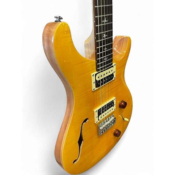 Used PRS SE Custom 24 Flame Yellow Solid Body Electric Guitar