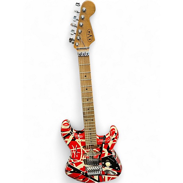 Used EVH Striped Series Frankie Electric Guitar Red with Black and Wh RED Solid Body Electric Guitar