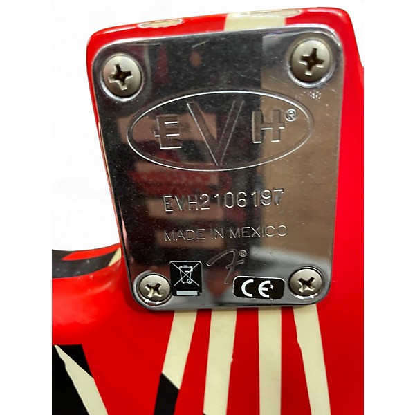 Used EVH Striped Series Frankie Electric Guitar Red with Black and Wh RED Solid Body Electric Guitar