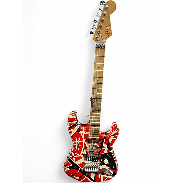 Used EVH Striped Series Frankie Electric Guitar Red with Black and Wh RED Solid Body Electric Guitar