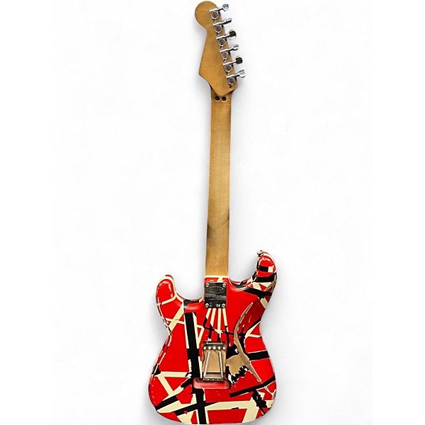 Used EVH Striped Series Frankie Electric Guitar Red with Black and Wh RED Solid Body Electric Guitar