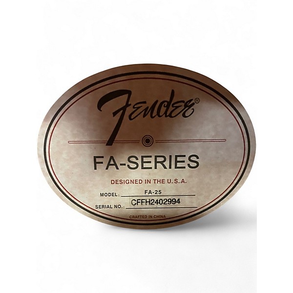 Used Fender FA-25 Tobacco Burst Acoustic Electric Guitar