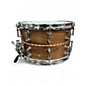 Used Craviotto 14X8 Custom Shop Walnut Snare Drum with Red Inlay Walnut Drum