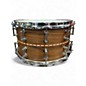 Used Craviotto 14X8 Custom Shop Walnut Snare Drum with Red Inlay Walnut Drum
