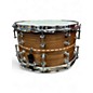 Used Craviotto 14X8 Custom Shop Walnut Snare Drum with Red Inlay Walnut Drum