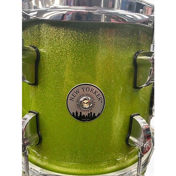 Used PDP by DW 4 Piece New Yorker Electric Green Sparkle Drum Kit