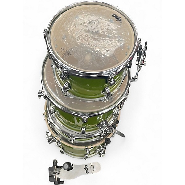 Used PDP by DW 4 Piece New Yorker Electric Green Sparkle Drum Kit