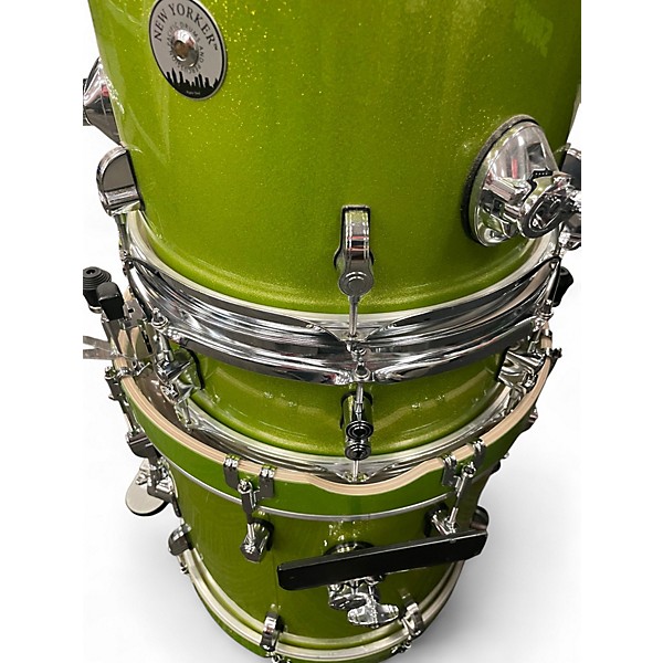Used PDP by DW 4 Piece New Yorker Electric Green Sparkle Drum Kit
