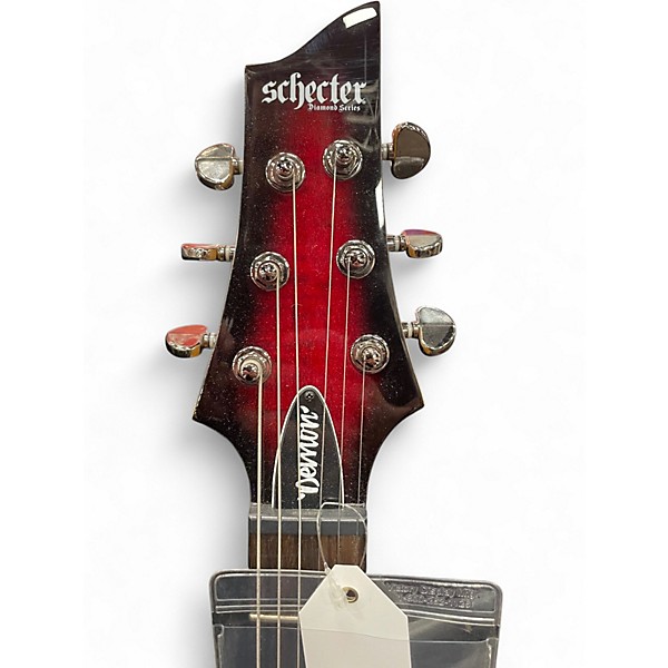 Used Schecter Guitar Research DENOM DIAMOND SERIES Crimson Red Burst Solid Body Electric Guitar