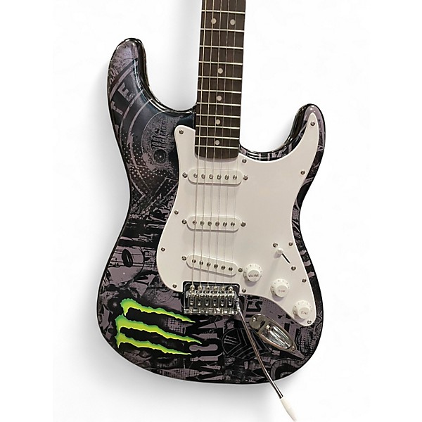 Used Squier Bullet Stratocaster Monster Energy Solid Body Electric Guitar