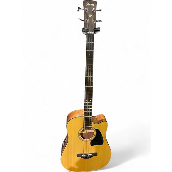 Used 2014 Ibanez AWB50CE-LG Natural Acoustic Bass Guitar