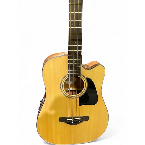 Used 2014 Ibanez AWB50CE-LG Natural Acoustic Bass Guitar