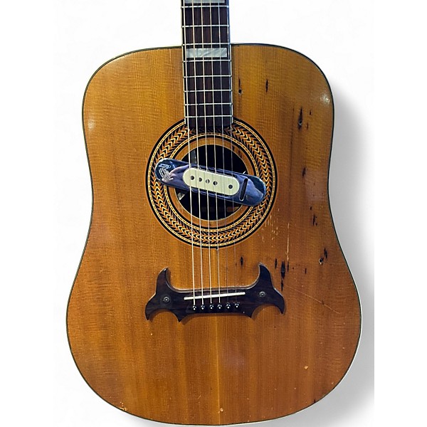 Vintage 1960s Supro s-10 jUMBO Natural Acoustic Electric Guitar