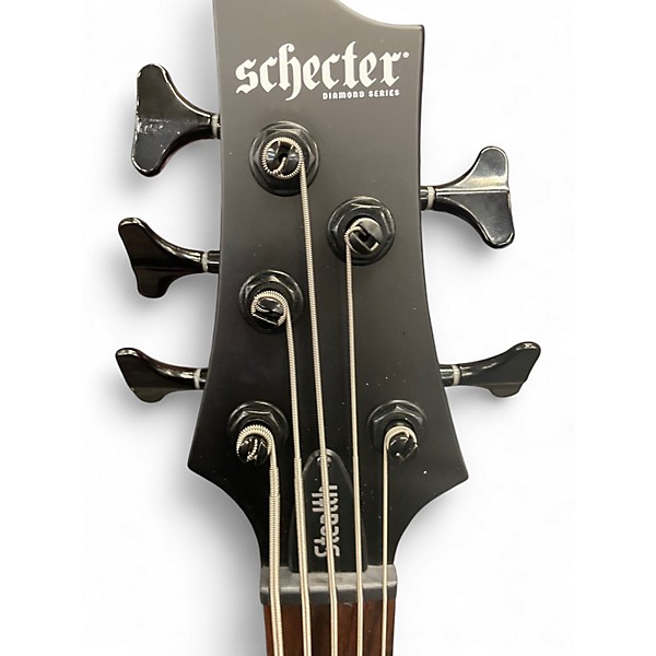 Used Schecter Guitar Research STEALTH Flat Black Electric Bass Guitar