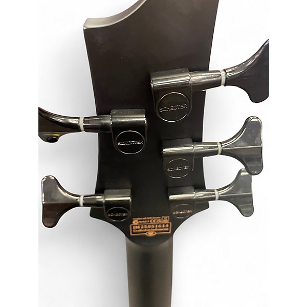 Used Schecter Guitar Research STEALTH Flat Black Electric Bass Guitar